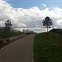 Views of Canary Wharf from Mile End Park