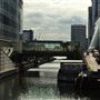 Views of Canary Wharf from Billingsgate Market