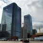 Views of Canary Wharf from Billingsgate Market