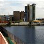 Views of Canary Wharf from Billingsgate Market