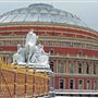 Albert Memorial and Albert Hall in the snow