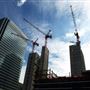 Views of Canary Wharf from Billingsgate Market