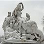 Albert Memorial and Albert Hall in the snow