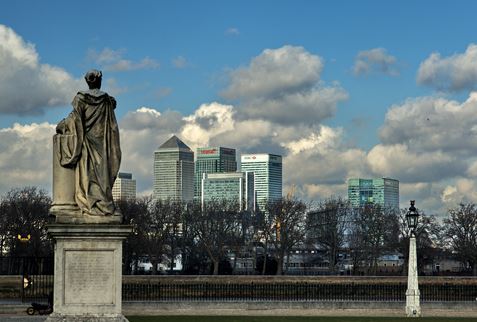 Views of Canary Wharf from Greenwich (01/05/2019)